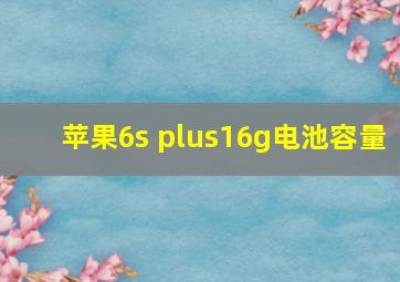 苹果6s plus16g电池容量